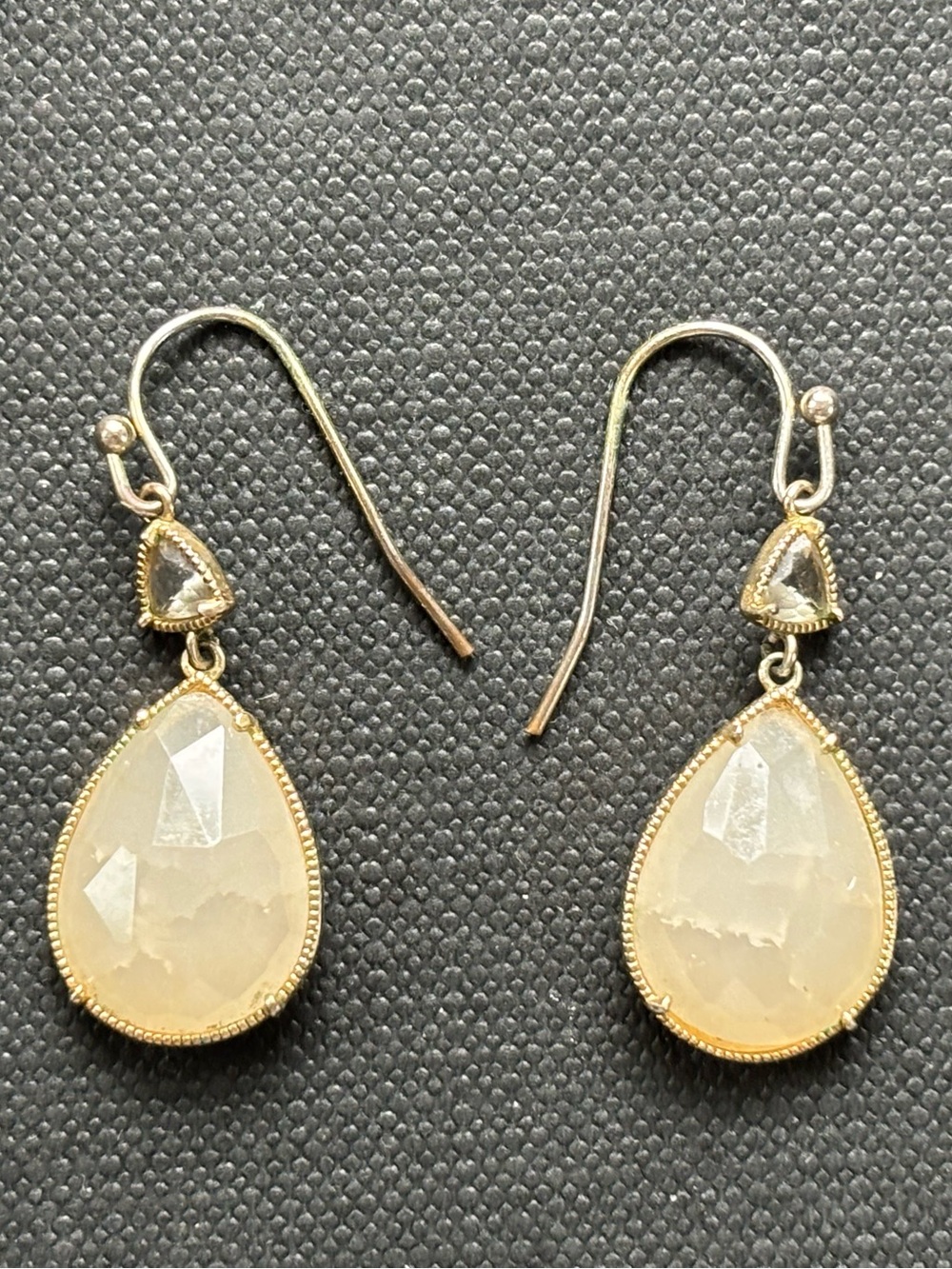Anthropologie Aufeis Drop Moonstone Dangle Earrings with Gold Trim